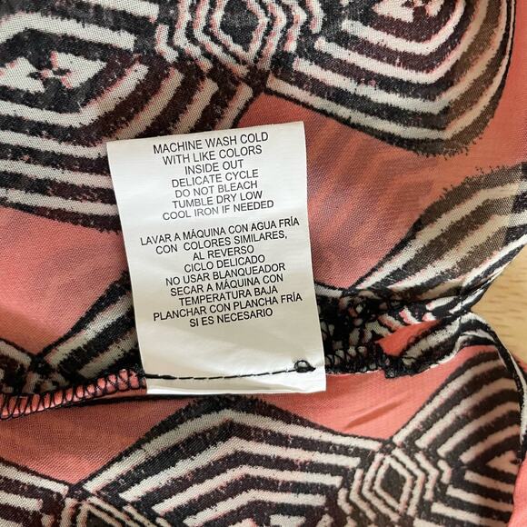 DEMOCRACY Peasant Top Size Medium Lightweight Sheer Y2K Boho Geometric - Picture 12 of 12